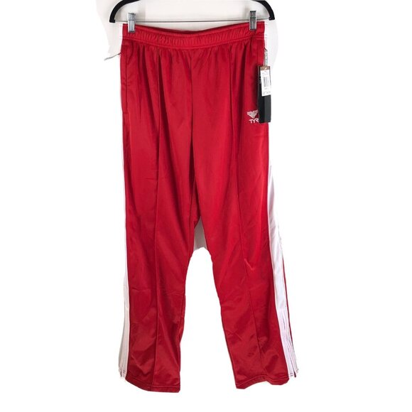 TYR Alliance Mens Pants Warm Ups Fleece Lined Pockets Red L - Picture 1 of 7